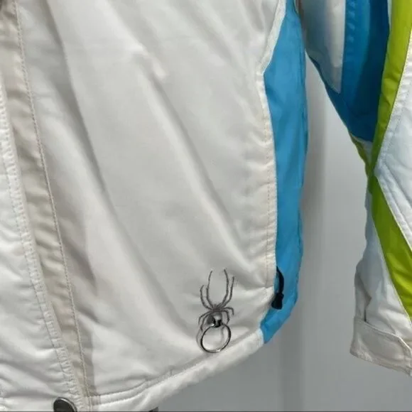 Spyder Womans sky hooded jacket kids boys girls size 20 white and blue - Picture 3 of 16